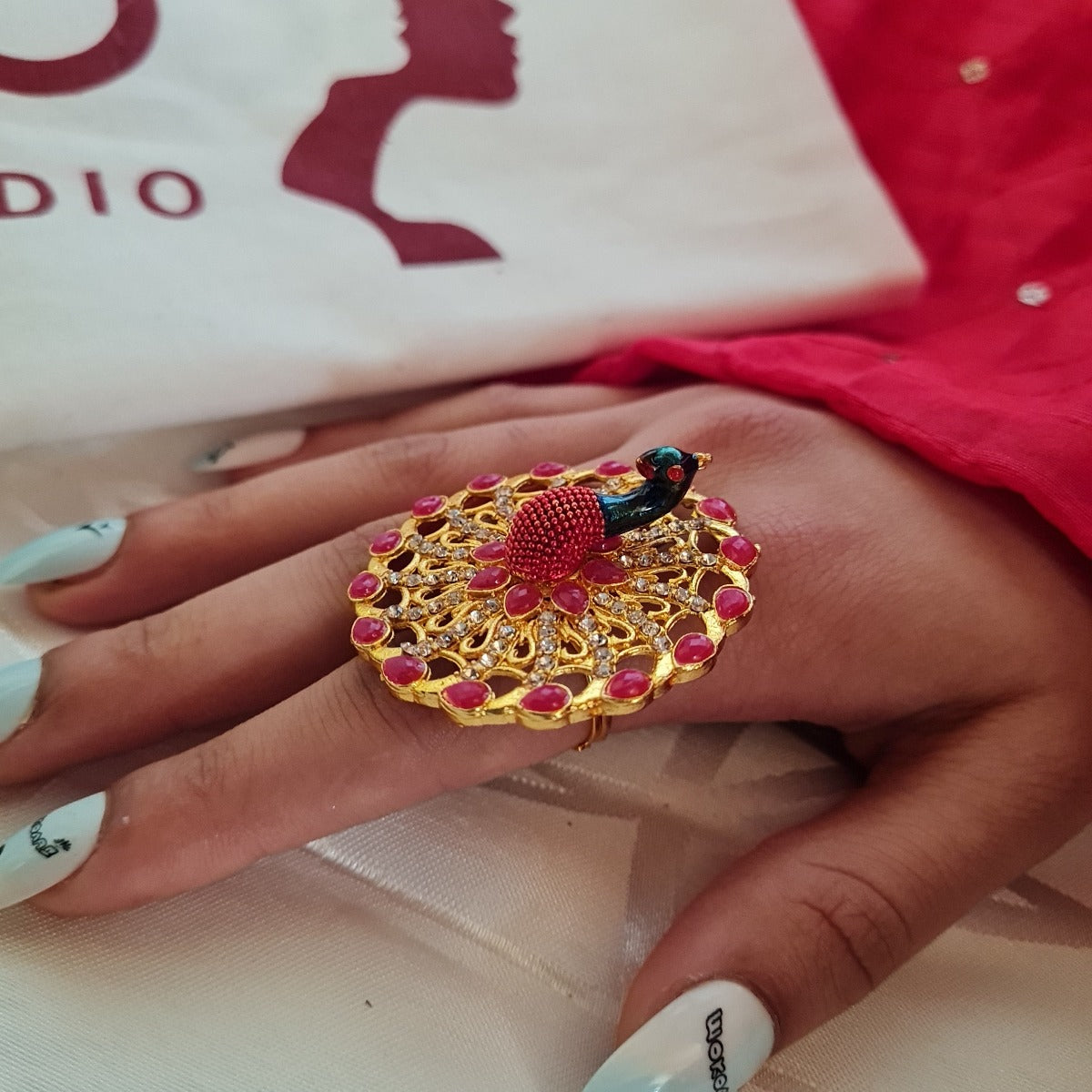 3D-Pfau-Ring #8204