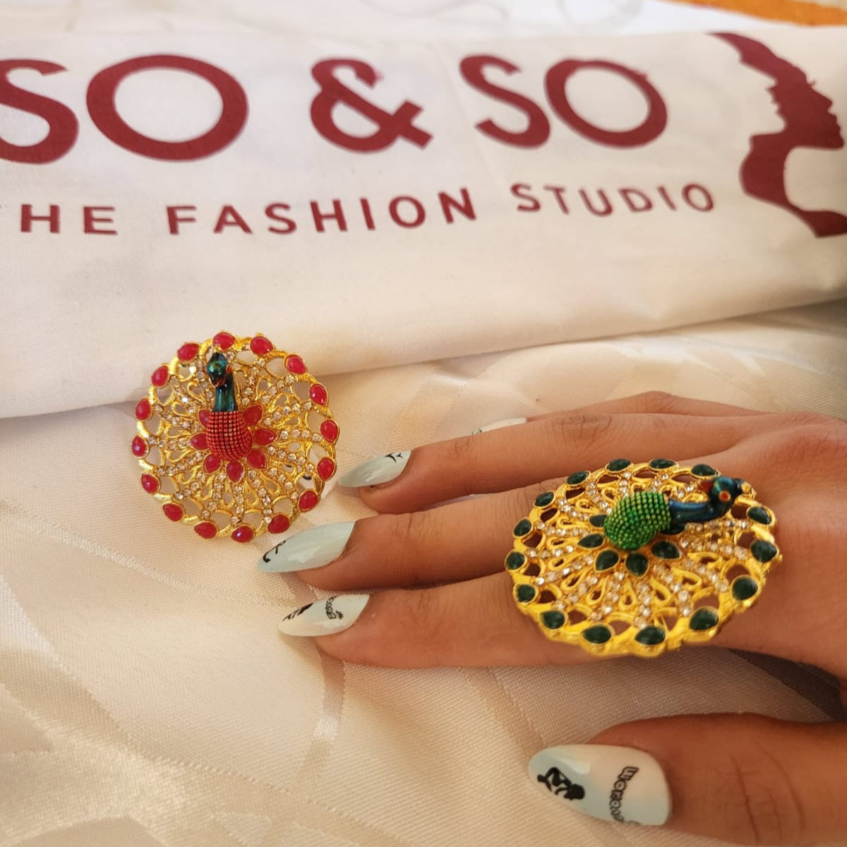 3D-Pfau-Ring #8204