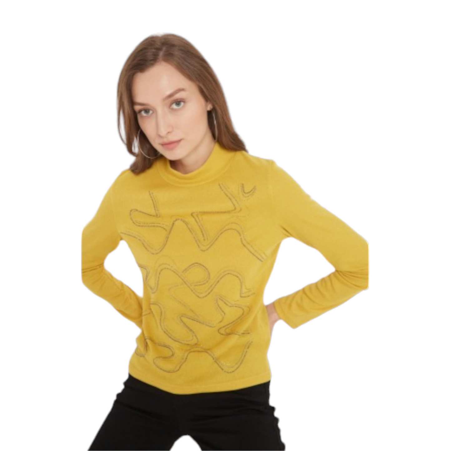 Yellow Pullover with glitter