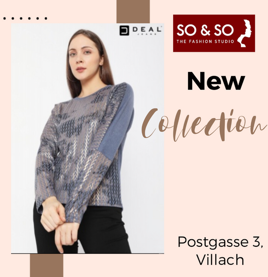 Pullover Grey with golden print #2402