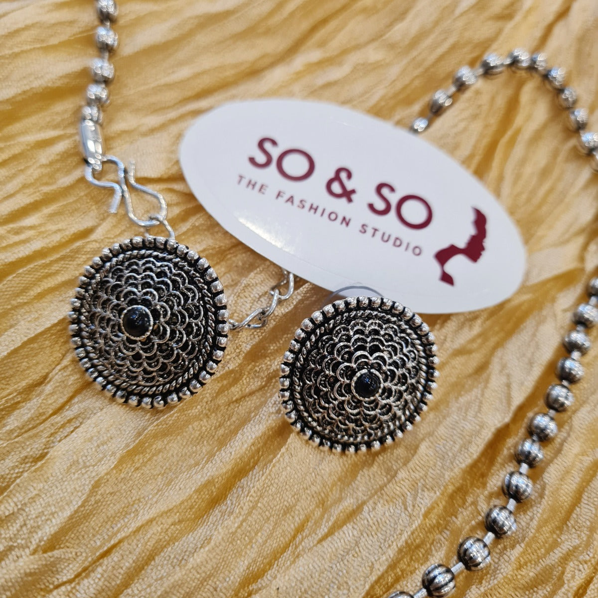 Oxidised Necklace set with earrings #8307